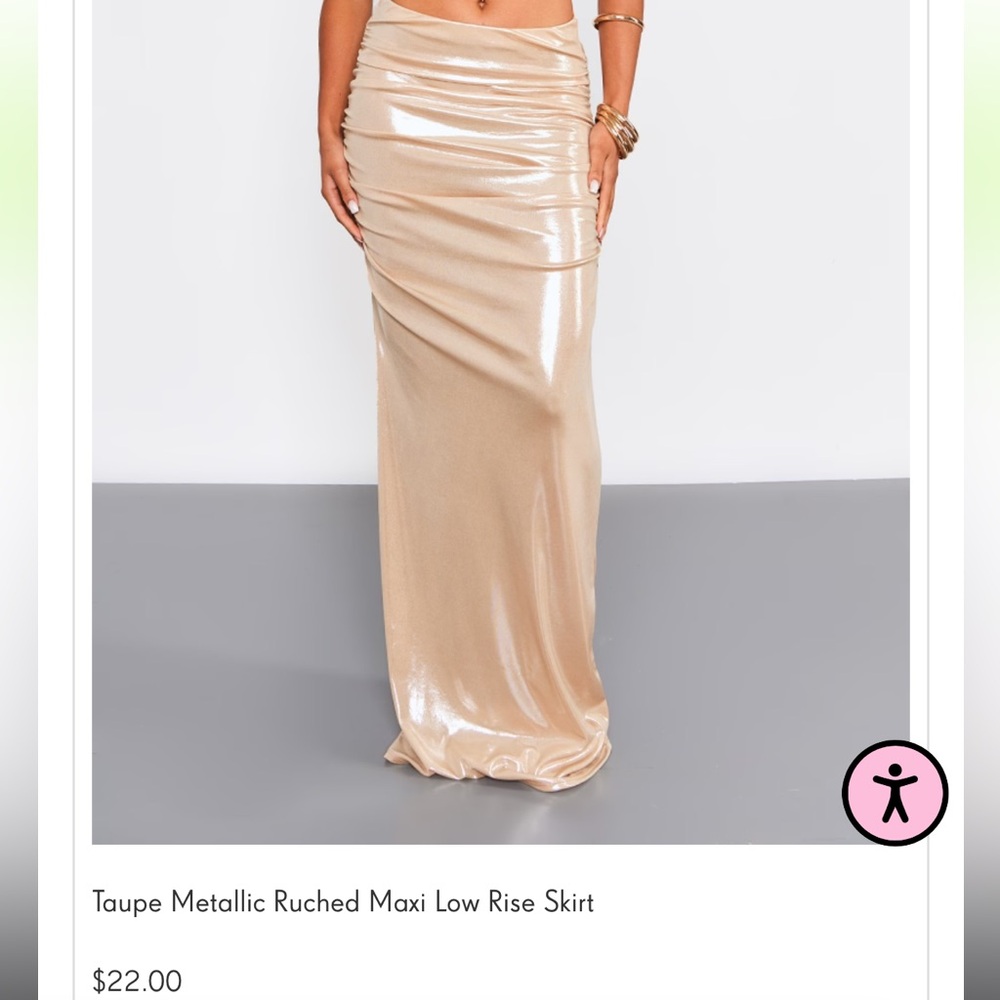 PLT gold maxi skirt